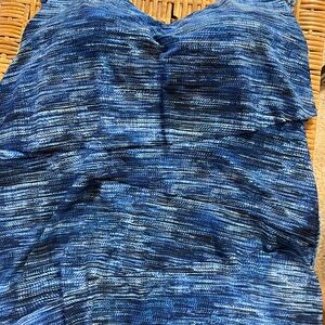 Miracle suit top tiered blue